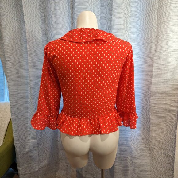 Red & white polka dot blouse - Gap - Size L - Picture 6 of 7